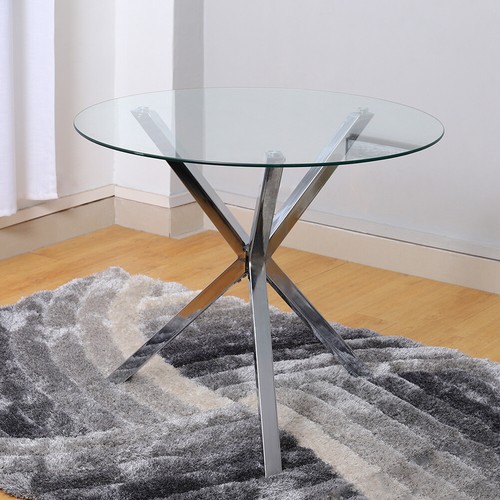 2/4 Seater Dining Chairs & Round Dining Table Chrome Leg Lounge Bar Home Kitchen - Picture 14 of 25