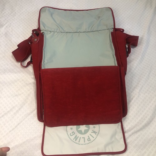 Kipling Supernanny Baby Diaper Bag with Changing Pad Classic Red Messenger Style - Picture 14 of 23