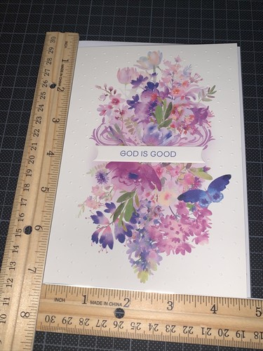 Tarjeta de Pascua distintiva: acuarela floral Dios es bueno perfecto día te hace sonreír - Imagen 4 de 4