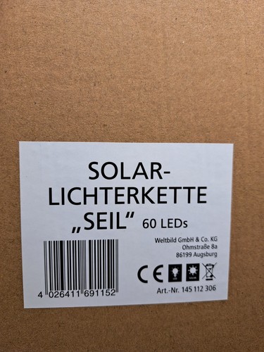 Weltbild Solar-Lichterkette Seil 60 LEDs Gartenbeleuchtung Außen Solarlicht ✅ - Bild 2 von 2