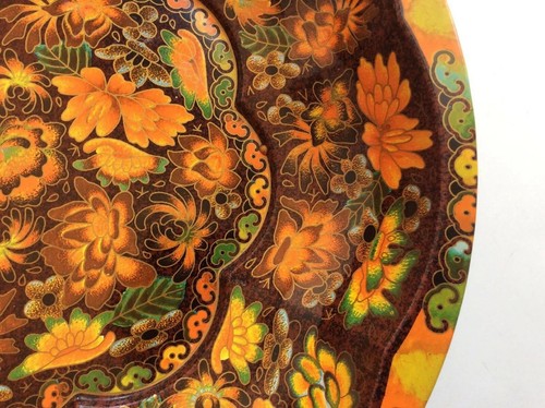 Vtg Daher Long Island NY 11101 Metal Tin Bowl/ Tray Made In England 10 1/4” Dia - Picture 4 of 9