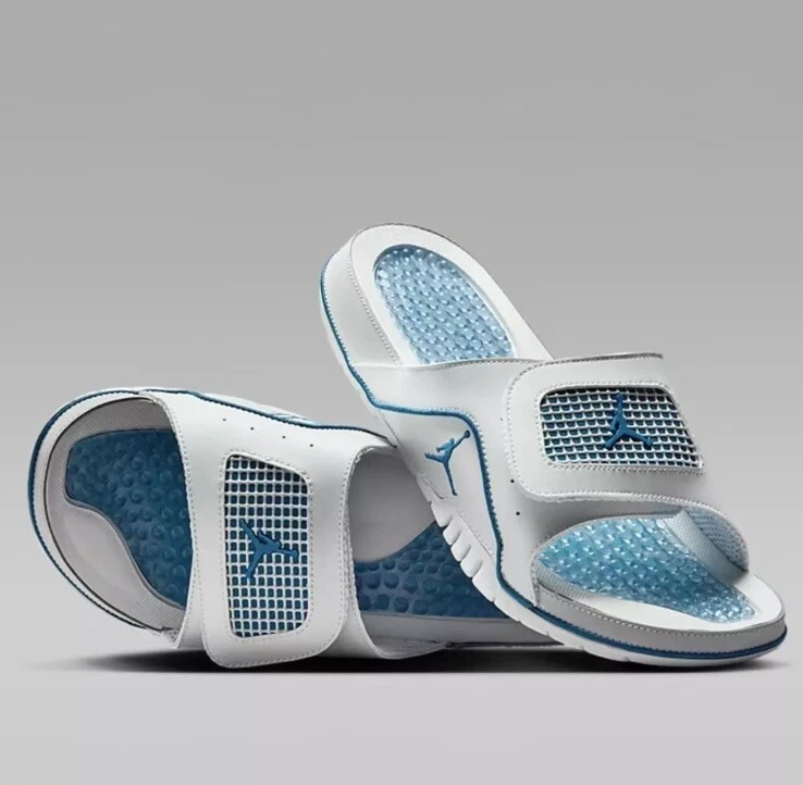 Jordan Hydro 4 Retro Slides Off White blu industriale 532225 141 uomo taglia 9