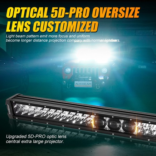 AUXBEAM Roof 32"Inch LED Work Light Bar 5D-Pro P8+KW3 Lamp For Polaris RZR XP - Picture 2 of 12