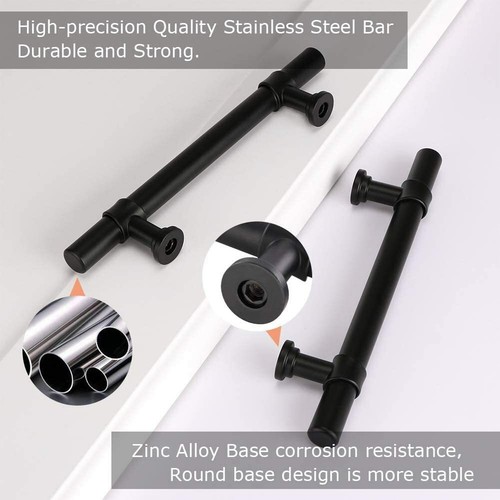 Kitchen Cabinet Handles Black Drawer Pulls Cabinet Pulls T Bar Pull Door knobs - Picture 2 of 18
