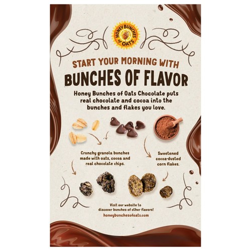 Post Honey Bunches of Oats Chocolate Cereal – 3 Pack, Crunchy Granola 18 oz Boxe - Picture 8 of 24