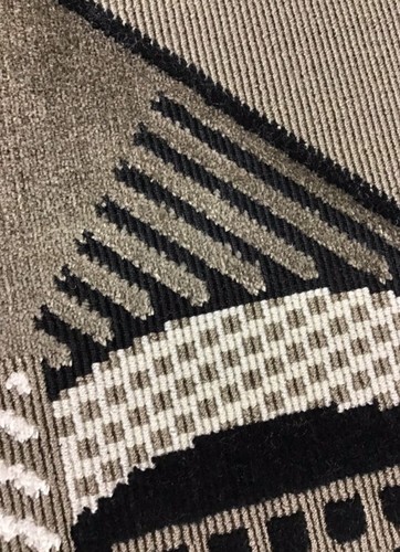 1 Yard- LARSEN TOSHIBI Black and Beige Geometric Velvet Upholstery Fabric - Picture 6 of 6