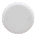 4 In. White Non-Metallic round Blank Ceiling Box Cover