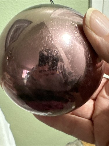 Kugel Midwest Christmas Ornament Round Glass Vintage 3'' Glass Amethyst/pinkish - Picture 6 of 11