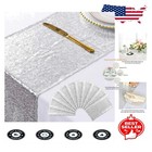 Glamorous 12x72-Inch Silver Table Runners - 10-Pack for Celebratory Occasions