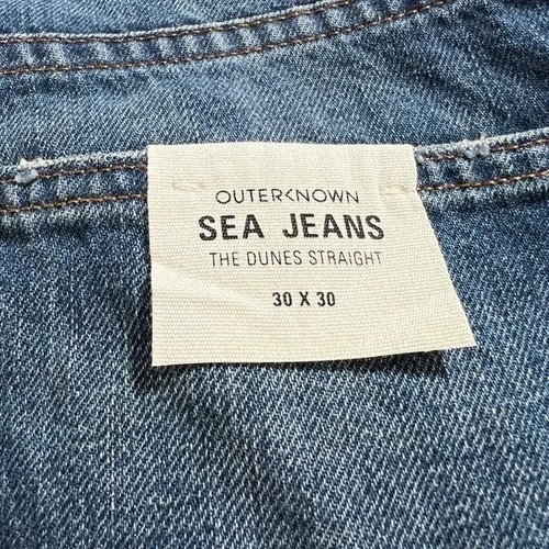 NWT Outerknown sea jeans the dunes straight jeans 30 x 30 - Picture 6 of 7