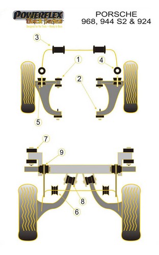 Powerflex Black Rear Trailing Arm Inner Bushes Porsche 924 inc. S PFR57-222BLK - Picture 2 of 2
