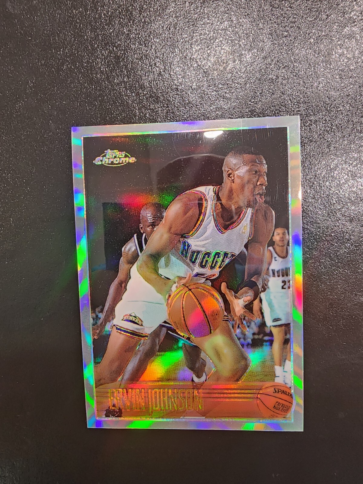 1996 97 TOPPS CHROME BASKETBALL REFRACTOR # 119 ERVIN JOHNSON - SET BREAK!!