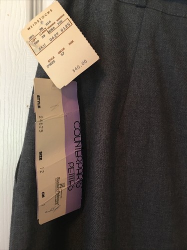 Falda de negocios vintage años 90 Counterparts Petites para mujer gris talla 12 EE. UU. NUEVA CON ETIQUETAS - Imagen 9 de 11