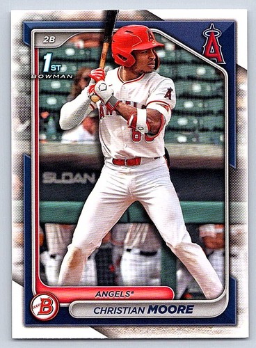 CHRISTIAN MOORE ANGELS RC 1st card 2024 BOWMAN DRAFT #BD-13