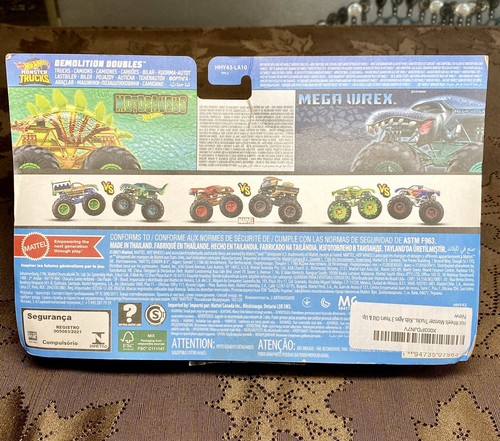 Hot Wheels Demolition Doubles Monster Truck Set Motosaurus & Mega WRex Die Cast - Picture 8 of 8