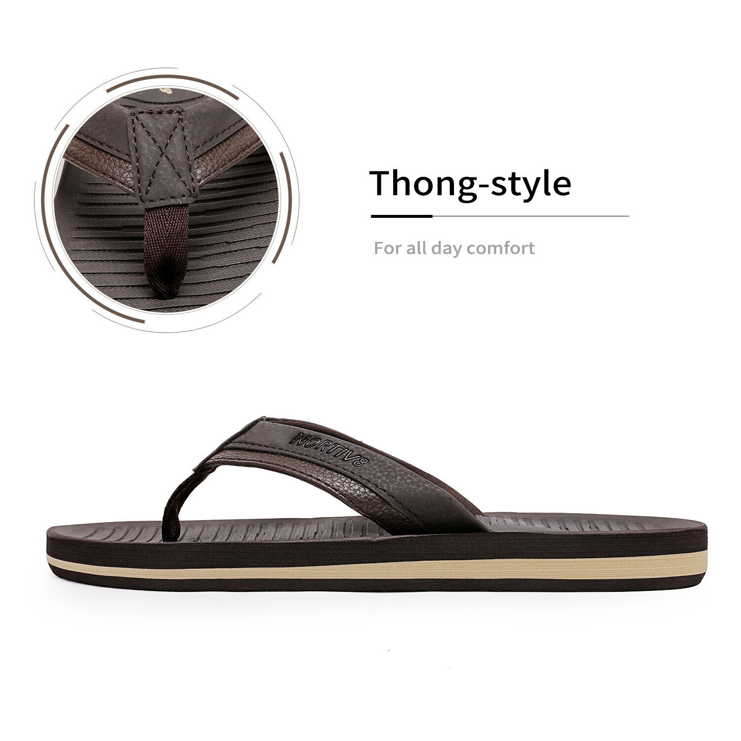 Men's Thong Flip Flops Comfort Lightweight Summer Beach Walking Sandal Slippers