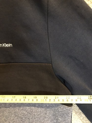 Calvin Klein Sweater Men Size L Blue Quarter-Zip Collared Pullover Straight Hem - Picture 11 of 12