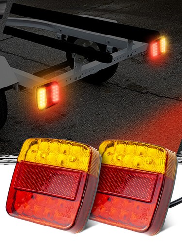 2x Trailer LED Tail Light Kit License Lamp Stop Rear Brake Turn Indicator Truck - Picture 10 of 10