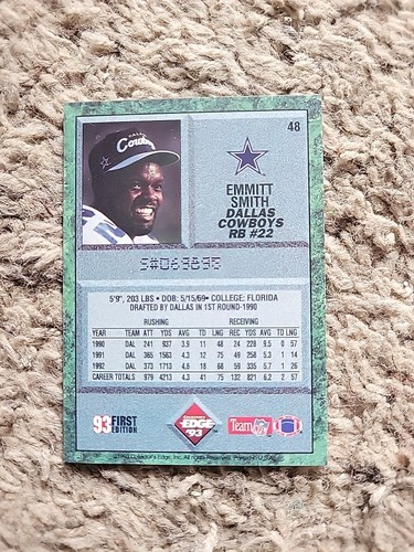 1993 Collector's Edge #48 Emmitt Smith Cowboys - Picture 2 of 2