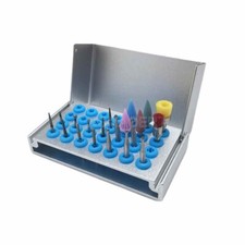 Dental 28 Holes Burs Holder Autoclave Disinfection Box with Silicon ring 7color