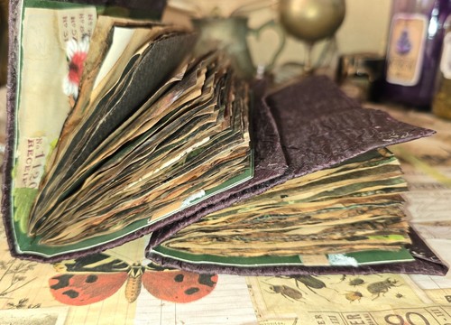 HANDMADE Pocket Book FIELD NOTES NATURE Junk Journal Grimoire Tome Cosplay Diary - Picture 6 of 9