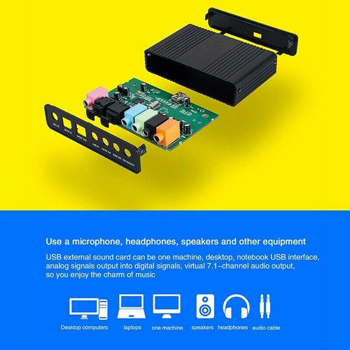 6 Channel 5.1 Sound Card SPDIF External USB Audio Output Adapter Optical for PC - Picture 2 of 6