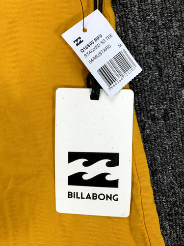Camiseta Billabong Premium Apilada SS Para Hombre Mediana Mostaza Cuello Redondo Nueva Con Etiquetas - Imagen 3 de 10