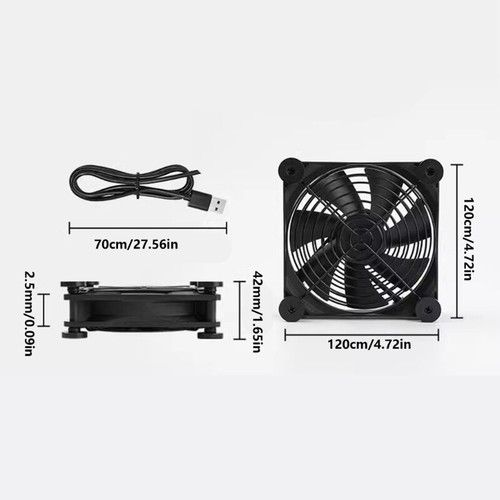 Multipurpose 120mm Cooling Fan with Stand for Desktop Laptop Overheat - Photo 8/14