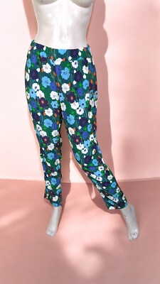   La Fée Maraboutée Taille 38   Superbe pantalon bleu vert taille élastiquée