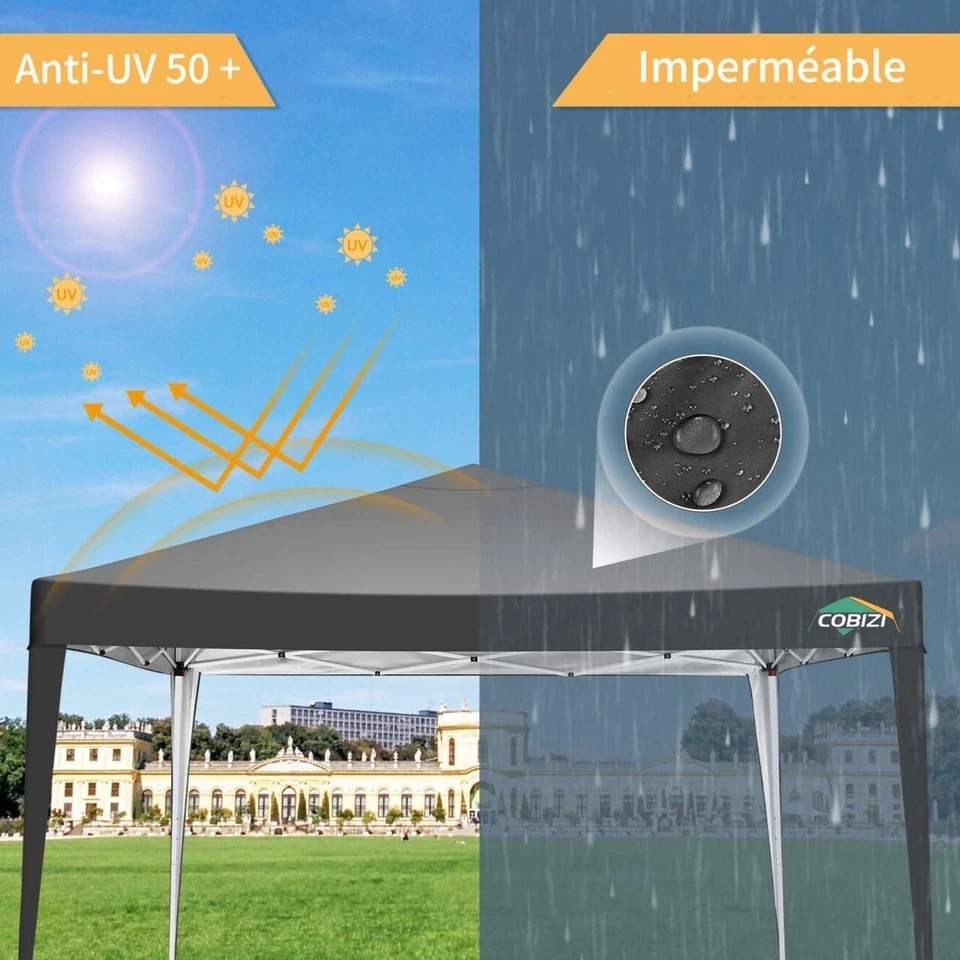 Carpa plegable impermeable resistente al agua con dosel comercial 10x10' para fiestas ~ Foto 3 de 4