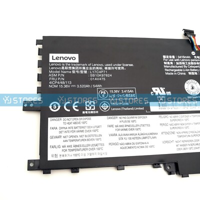 Genuine 01AV475 L17M4P71 L17C4P71 Battery for Lenovo