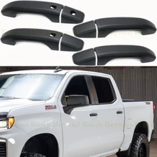 2019-2025 Chevy Silverado 1500 MATTE BLACK Door Handle COVERS W/2 Smart Keyholes