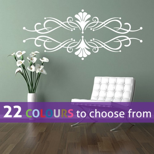 SWIRLS Rahmen ORNAMENT Beauty Nagelstudio Spa Damast Floral Wandbild Aufkleber Decal - Bild 4 von 21