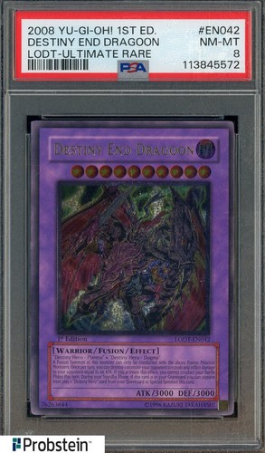 Yu-Gi-Oh! 2008 1st Ed LODT Ultimate Rare #EN042 Destiny End Dragon PSA 8