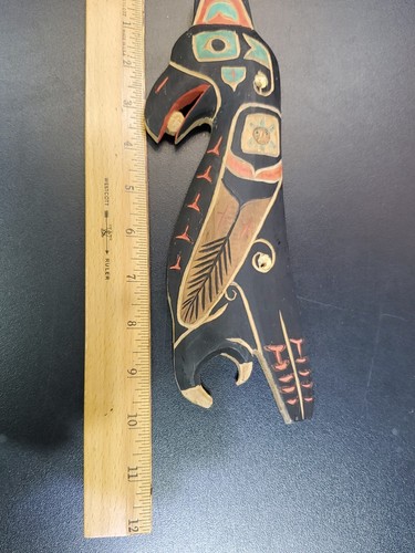 First Nations Westküste geschnitzte Zeder Rabe Sonne Plakette Squamish Nation - Bild 11 von 11