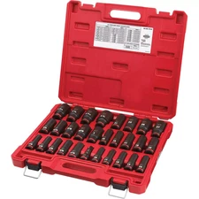 Milwaukee 49-66-7016 Shockwave Metric & SAE 29 piece 1/2 Dr Impact Socket set 