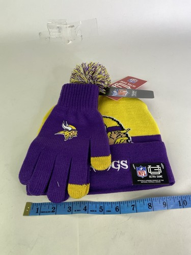 Minnesota Vikings Ultra Game NFL Erwachsene Winter Beanie Strickmütze mit Handschuhen Set - Bild 7 von 9