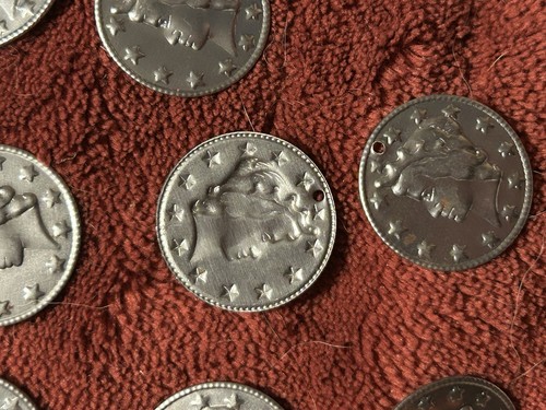 Silver Tone Jewelry Accent Stamped Coins Lot Of 14 - Picture 3 of 3