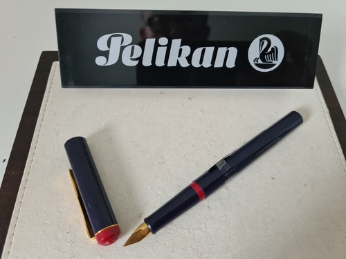 PELIKAN Nobil P38 "F" Füllhalter Patronenfüller Royalblau 1988-1990 Vintage - Picture 2 of 4