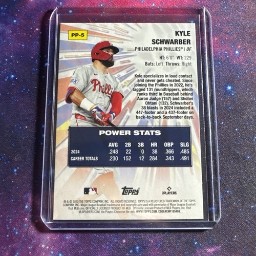 2025 Topps - Power Players - #PP5 Kyle Schwarber - Picture 2 of 2