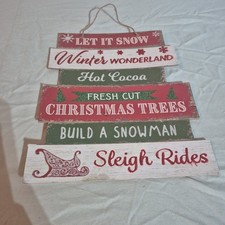 Christmas Banner Plaque Hanging Sign Door Wall Decor 10.25" X 11.5"