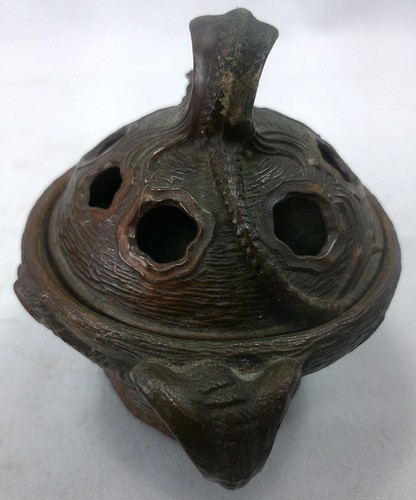 ANTIQUE VINTAGE BRONZE BIRD DRAGON INCENSE BURNER - WEIDLICH BROTHERS ??? - Picture 9 of 18