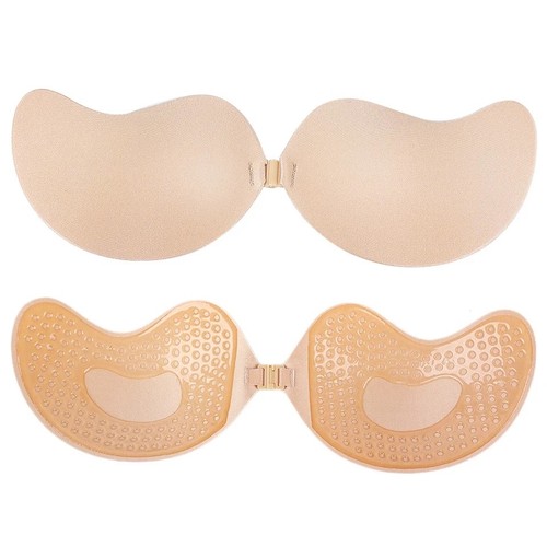 Strapless Backless Bra B Size – Push Up Sticky Silicone Bra Skin Tone Adhesive - Picture 2 of 6