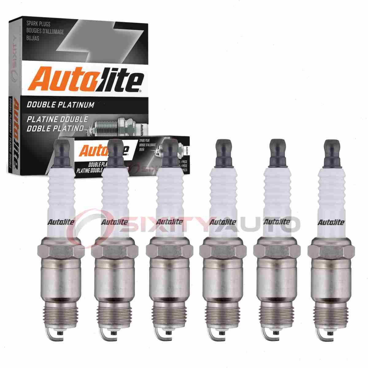6 pc Autolite Double Platinum Spark Plugs for 1982-1986 Buick Century 2.8L kd