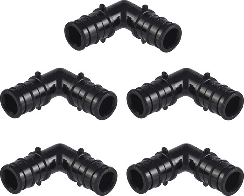 1/2in Poly Expansion 90 Degree Elbow Coupling for PEX-A, 5-Pack