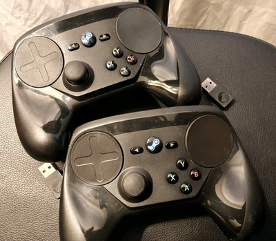 Valve Steam Controller Model 1001 Lot of 2 w/ USB Dongles Tested Working