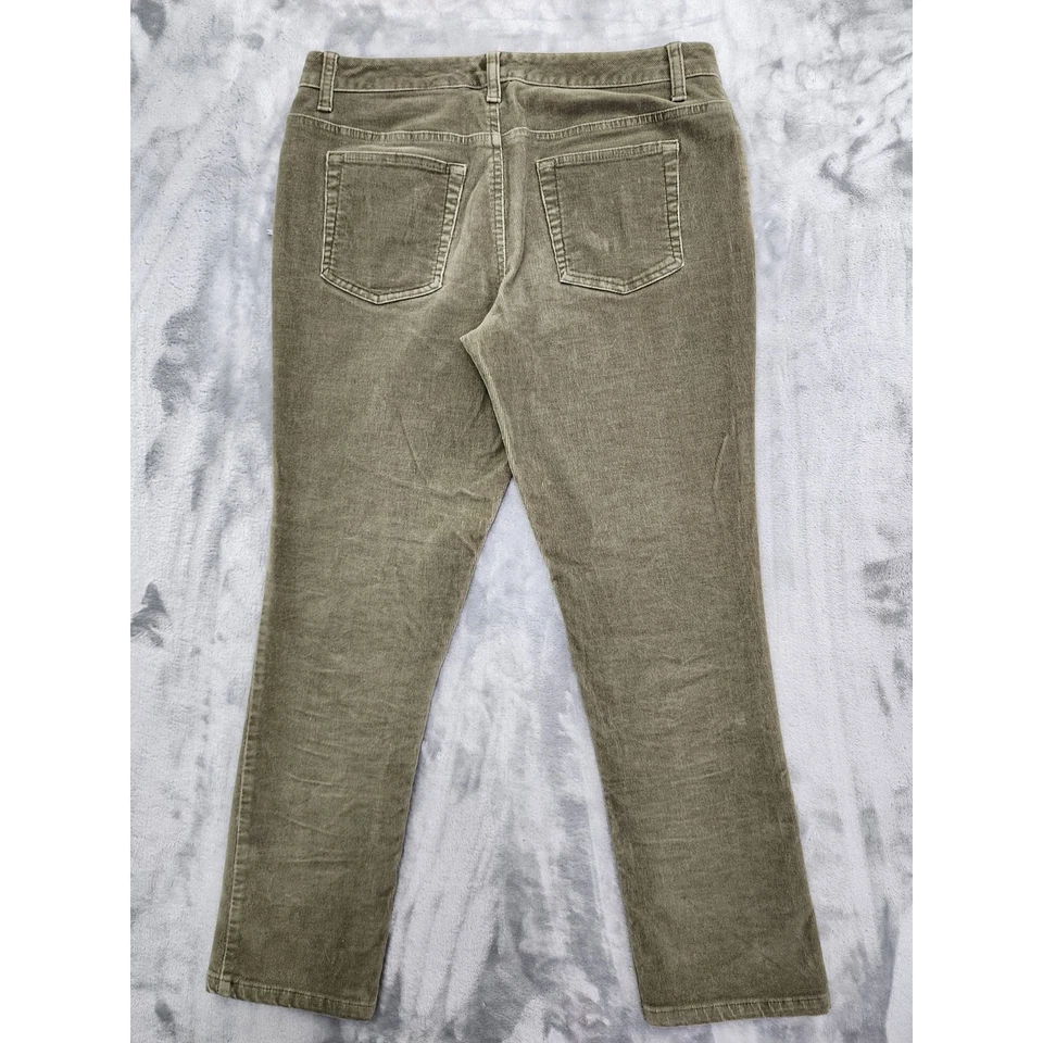 Pantalones Sonoma Life + Style para mujer 10P CORTOS verdes elásticos pana tiro medio ajustados Foto 2 de 4