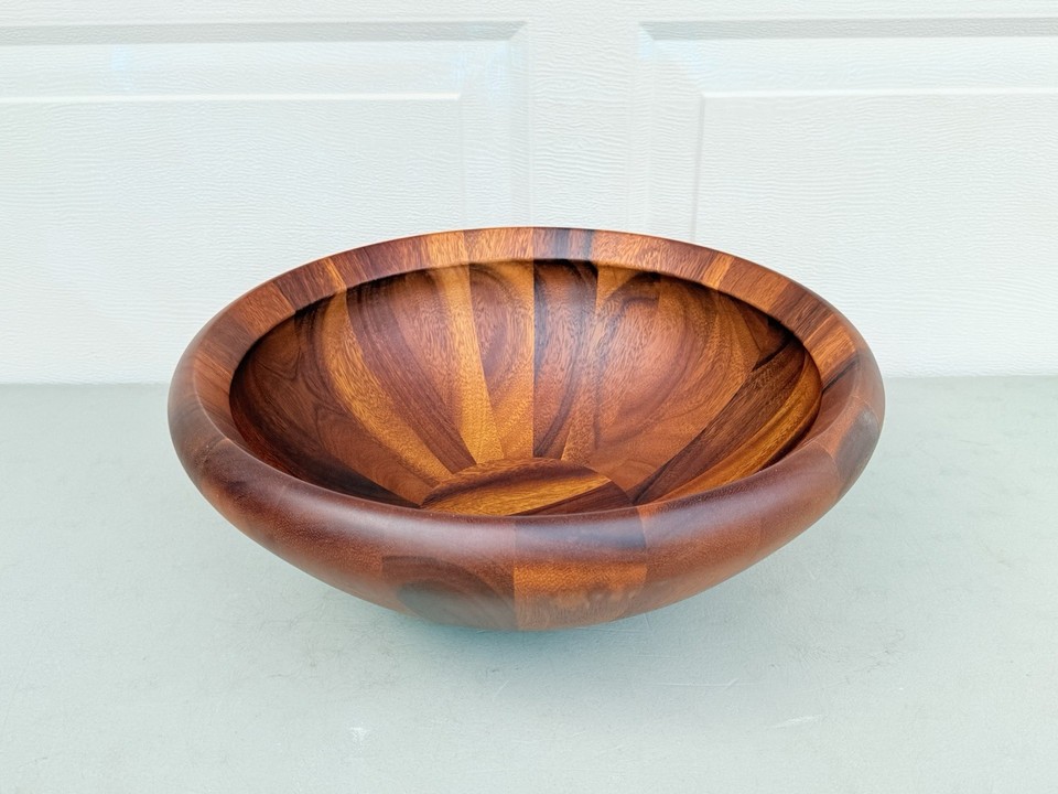 Dansk Large Staved Teak 16" Salad Bowl Mid Century Modern