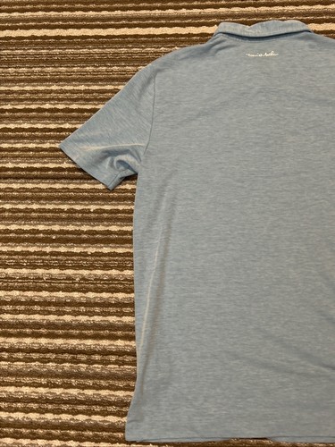 Travis Mathew Mens Golf Polo Men’s Size M Blue Striped Pima Breathable Pocket - Picture 12 of 15