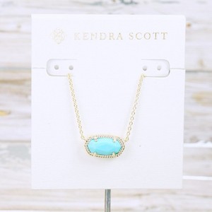 Authentic NWOT Kendra Scott Elisa Light Blue Magnesite Necklace Gold Plated